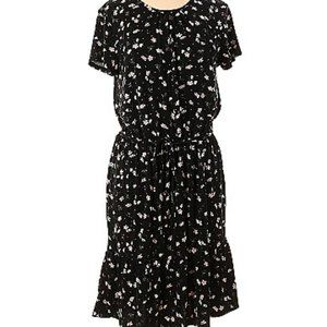 Banana Republic Black Floral Dress - Size M